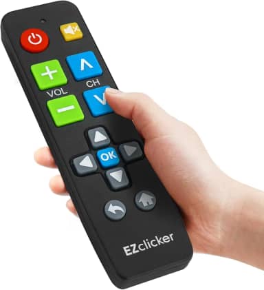 EZclicker Controle remoto universal de TV com botão grande – compatível com TVs Samsung (preto), simplificado e fácil de usar (2 pilhas AAA não incluídas)