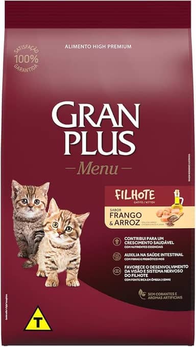 Granplus Ração Para Gatos Filhotes Gran Plus Frango E Arroz 1Kg