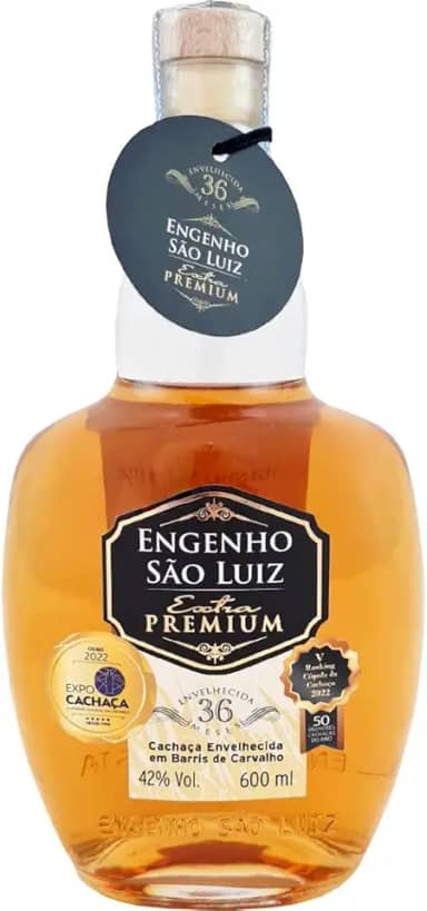 Cachaça Engenho São Luiz Extra Premium Carvalho Rótulo Branco 600ml