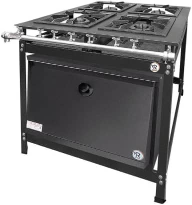 Fogão Industrial 4 Bocas 2 Duplas Baixa Pressão Mr Fogões com Forno P8 Luxo