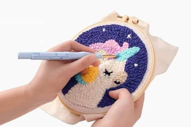 Kit Bordado Iniciante, Agulha de Perfuração de Bordado, Caneta Mágica de Agulha de Bordado
