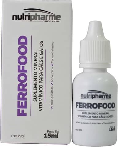 Nutripharme Suplemento Vitamínico Mineral Ferrofood Para Cães E Gatos 15Ml