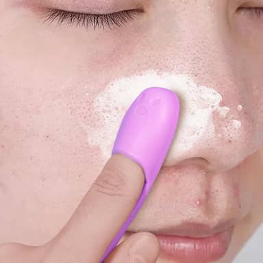 Removedor de escova de silicone para limpeza de nariz, cravo, rosto, poros, limpeza profunda, esfoliante, cuidados com a pele, escovas de massagem reutilizáveis, roxo