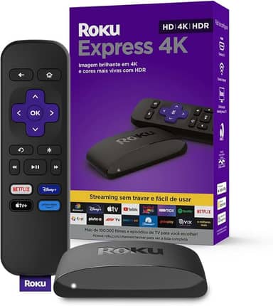 Roku Express 4K | Dispositivo de streaming para TV HD/4K/HDR compatível com Alexa, Siri e Google