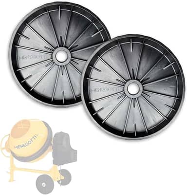 2 Roda Plástico Betoneira Menegotti 250/400l Prime Original - Preto