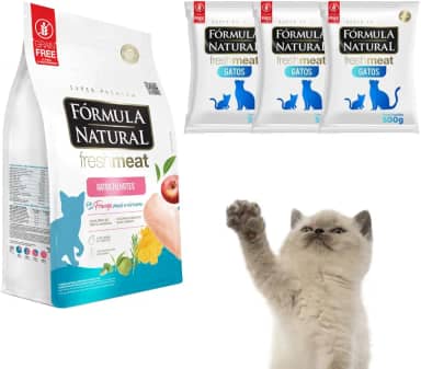 Kit Com 3 Rações Fórmula Natural Fresh Meat Para Gatos Filhotes Sabor Frango Pacotes de 500g
