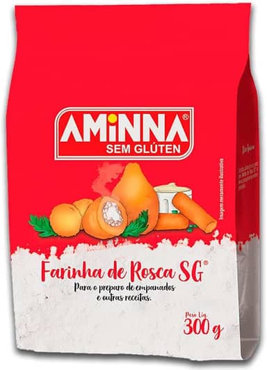Kit 3 Farinha de Rosca Sem Glúten Sem Lactose SG Aminna 300g