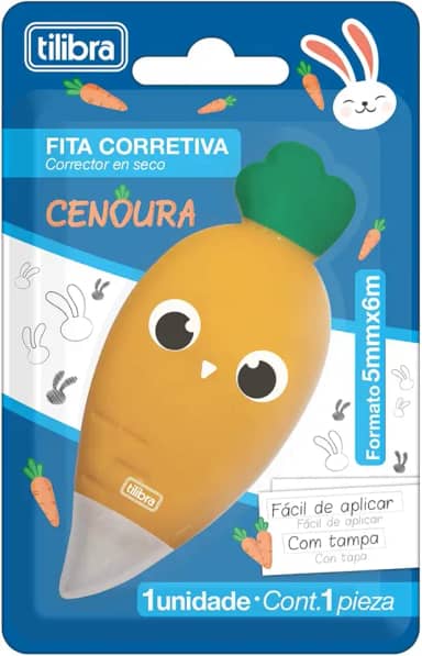 Tilibra - Corretivo em Fita Cenoura, Laranja, 5mmx6m