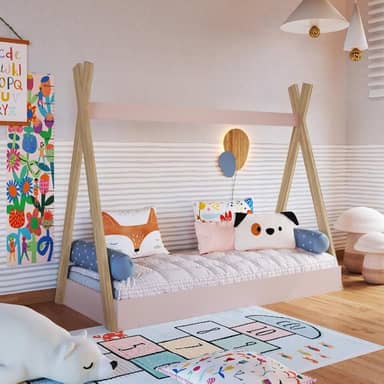 Cama Infantil Cabana Montessoriana de Solteiro para Menino Menina