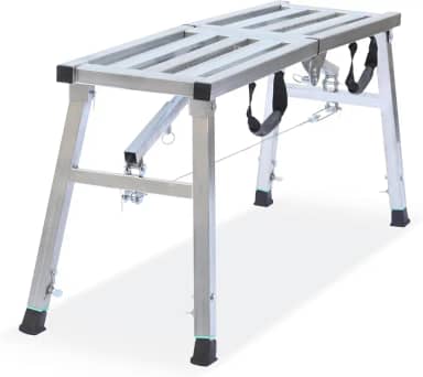 Plataforma de trabalho com altura ajustável plataforma de andaime portátil de aço 172 kg, capacidade de carga, 99 x 12, escada dobrável, banco de pintura para drywall (96,5 cm)