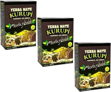 Kit 3 Ervas Mate Tereré Menta Y Boldo 500 Gramas - Kurupí
