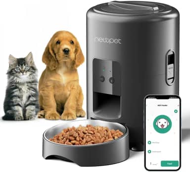 Alimentador Automático Pet, 2L Comedouro para Caes Fácil Comedouro Elevado para Caes, Controle de Aplicativo WiFi