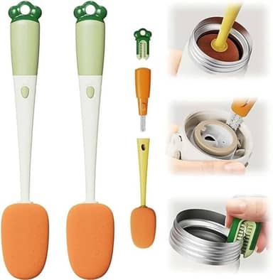Escova de Limpeza 3 em 1 para Copos Garrafas Canecas Mamadeiras Jarras Recipientes Escova Multifuncional para Limpeza