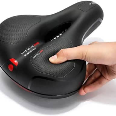 Banco Selim Vazado Anatômico Gel Confortável com Molas Bike Mtb com Fita Relfetiva de Segurança