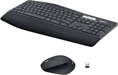 Combo Teclado e Mouse sem fio Logitech MK850 com Teclado com Apoio, USB Unifying ou Bluetooth para até 3 dispositivos e Pilha Inclusa,black