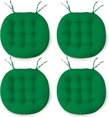 Kit 4 Almofadas Assento Cadeira Futton Futon 40x40cm Redondo Cores Diversas (Verde)