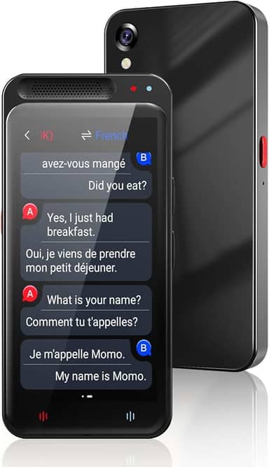 Dispositivo tradutor de idiomas sem necessidade de WiFi, dispositivo tradutor bidirecional em tempo real atualizado ChatGPT, Tradutor instantâneo de mais de 138 idiomas, offline, texto, foto e voz