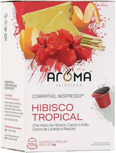 Aroma Selezione Cápsulas De Chá Hibisco Tropical Compatível Com Nespresso Contém 10 Cápsulas