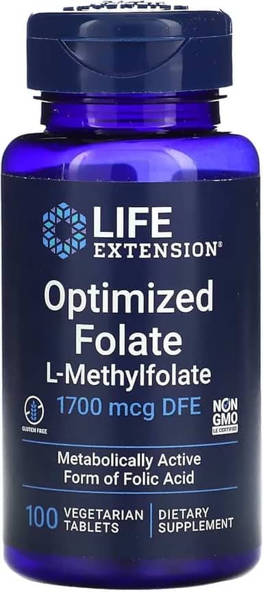 Metil Folato Otimizado Optimized Folate 1000mcg (100 Tabletes) Life Extension