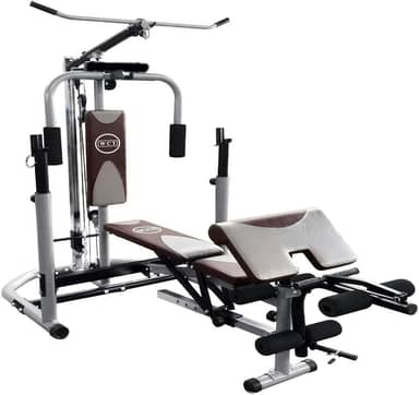 Estação Musculação WCT Fitness Supino Voador Banco Scott Puxada Cadeira Extensora Flexora Treino Superior Inferior Academia Completa Residencial Cor Cinza Marrom