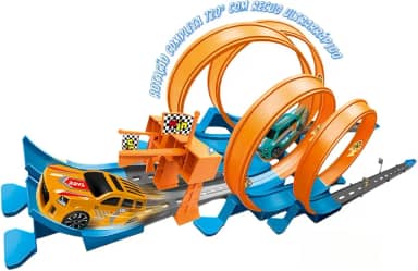 Pista de Corrida com Loop 360° Kidino 70 Peças – Autorama Infantil Criativo com Carrinhos e Lançador