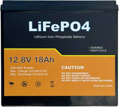 Bateria de lítio LiFePO4 de 12V 18Ah BMS integrada, bateria LFP recarregável de ciclo profundo de longa vida útil para armazenamento de energia solar, UPS de energia de reserva, motor de