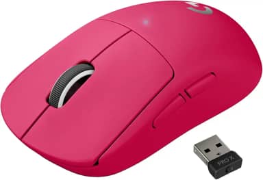 Mouse Gamer Sem Fio Logitech G PRO X SUPERLIGHT com Tecnologia LIGHTSPEED, Ultraleve 63g, 5 Botões Programáveis, Sensor HERO 25K e Bateria Recarregável - Compatível com POWERPLAY - Rosa Magenta