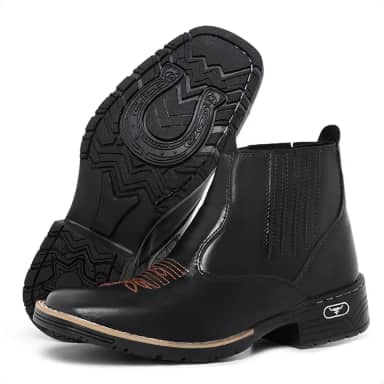 Bota Texana Botina Masculina Country Chelsea Cano Baixo