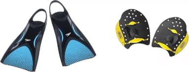Kit Natação Speedo Nadadeira Power Fin Pé de Pato + Palmar Power Paddles Treinamento e Fortalecimento