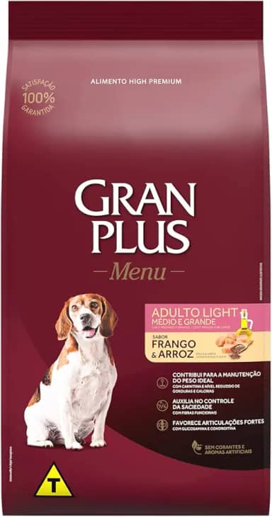 Granplus MENU CAO ADULTO LIGHT - RAÇAS MÉDIAS - 15kg