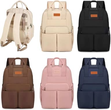 Bolsa Maternidade Mochila Feminina Impermeável Multifuncional Espaçosa para a Mamãe e o Bebê com Bolsos para Mamadeira Alças para Carrinho de Bebê e Porta Lenço Umedecido (Off White)