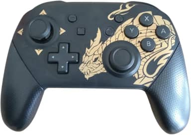 Controle Compativel com Switch, Pro, Sem Fio, Vibração HD, Controle de Movimento, Funcionalidade Embutida (Preto e Dourado)