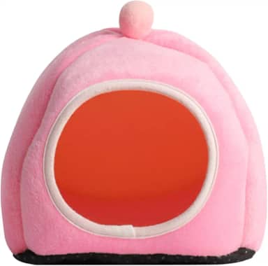 Fenteer de hamster semi-fechado, ninhos de algodão para chinchila, cama para animais de estimação, barraca macia para hamster, abrigo para hamster, cama, Rosa