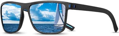 Óculos de sol masculinos polarizados – Óculos de sol com proteção UV para homens, óculos de sol esportivos retangulares leves para dirigir, pescar