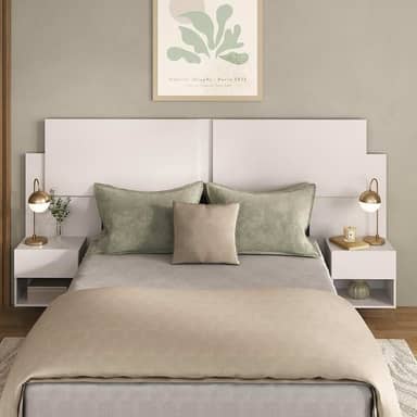 Cabeceira Casal/queen com 2 Mesas de Cabeceira 232cm Multimóveis Mp4317 Branco