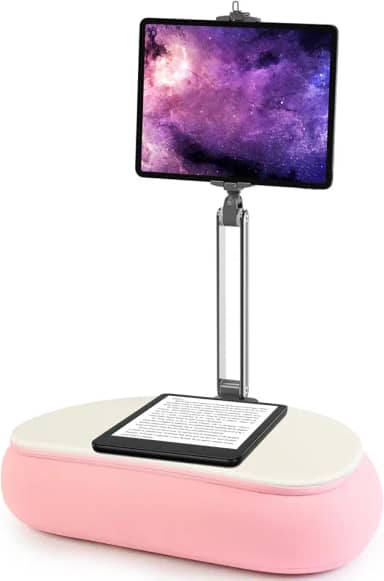 elitehood Suporte Kindle de 45,7 cm para leitura na cama, almofada ajustável para tablet, suporte de travesseiro Kindle macio para cama, compatível com celular de 6 a 13 polegadas, iPhone, iPad Pro