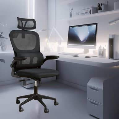 Cadeira de Escritorio Ergonomica com Suporte Lombar Com Estofado de Tela Mesh Inclinavel Ajustavel TOTUS LIFE