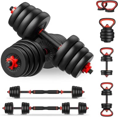 Kit Halteres 6 Em 1 Peso Musculação Até 15kg Ajustável Preto