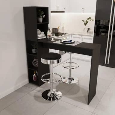 Bancada Gourmet 5 Nichos Ville drd Móveis Preto Perfect Touch