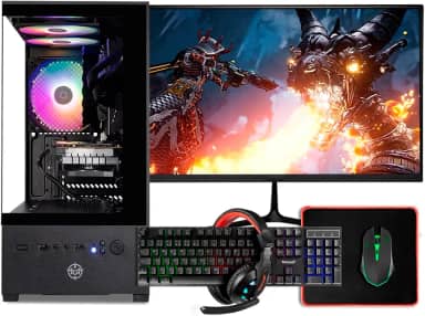 PC Gamer Completo Mancer, AMD RYZEN 5 5600GT, 16GB DDR4, SSD 480GB, Combo de Periféricos + Monitor 21