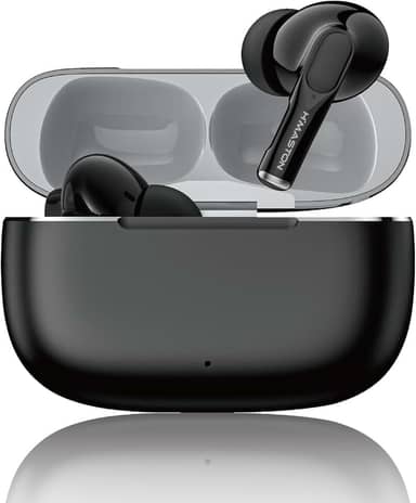 H'MASTON Fone de Ouvido Sem Fio Fone Bluetooth 5.4 com Microfone para ANC+ENC Redução de Ruído Liga de Zinco