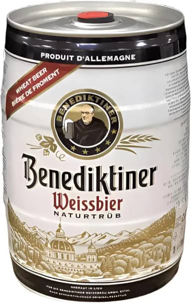 Barril Cerveja Alemã Benediktiner Weissbier Naturtrub 5 Lts