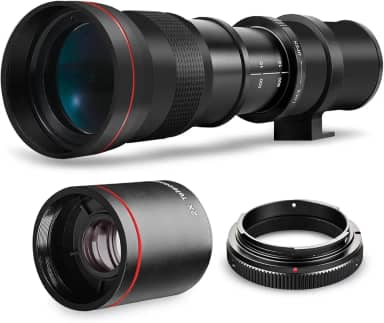 Lente teleobjetiva manual de alta potência 420-1600 mm f/8.3 HD para Nikon D500, D600, D610, D700, D750, D800, D800e, D810, D810a, D850, D3400, D5000, D5100, D5220 00, D5 300, D5500, D5600, D7100,