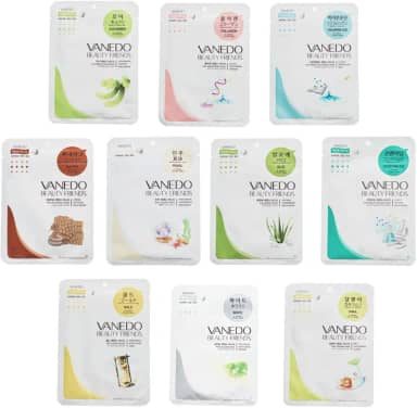 Kit com 10 Máscaras Hidratantes Faciais Coreanas - Essências Variadas