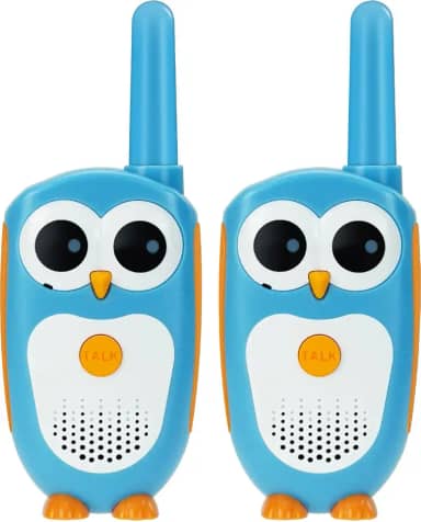 Retevis Walkie Talkies Infantis Rt30, Brinquedos Para Meninos E Meninas De 4 A 6 Anos, Brinquedo Coruja Pequeno, Fácil Usar, Olhos Led, Presentes Natal, Dramatização Interna (Azul, Pacote Com 2)