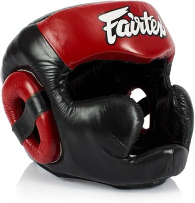 Fairtex Headgear Protetor de cabeça Super Sparring com visão diagonal para Muay Thai, Boxe, Kickboxing