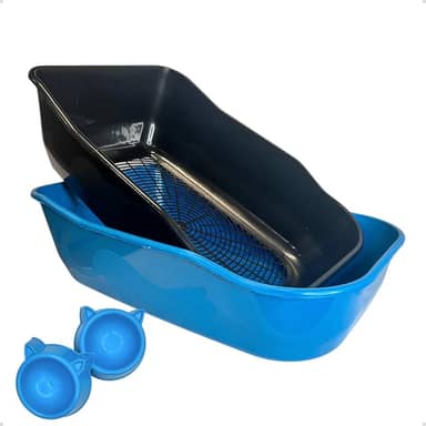 Caixa de areia Furbox para Gatos com Peneira Grande Bandeja Sanitário Higiênico Banheiro Desmontável Facil Limpeza - Azul