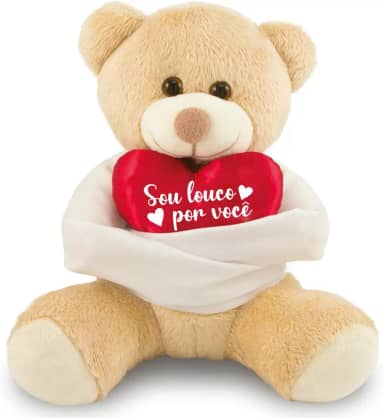 Ursinho de Pelúcia Louco Por Você 20cm Anti-alérgico