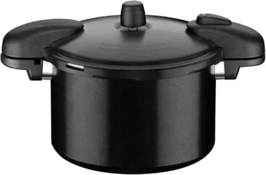 Panela de Pressão Tramontina Valência Black em Alumínio com Revestimento Cerâmico Preto 24 cm 7 L