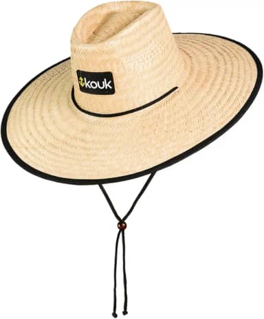 Chapéu Praiano de Palha Nacional Aba Larga Proteção Sol Praia Saida com Viés na Borda